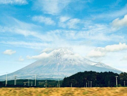 道中の富士山